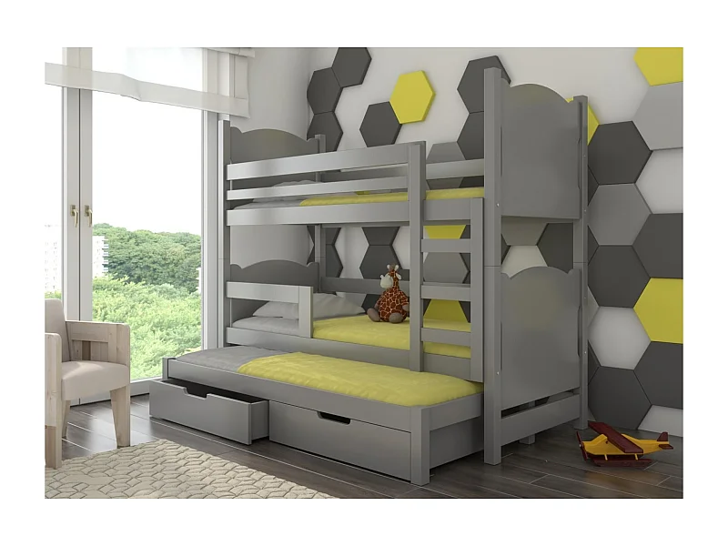 Letto Letus Premium (80x180)/materasso incluso/grigio