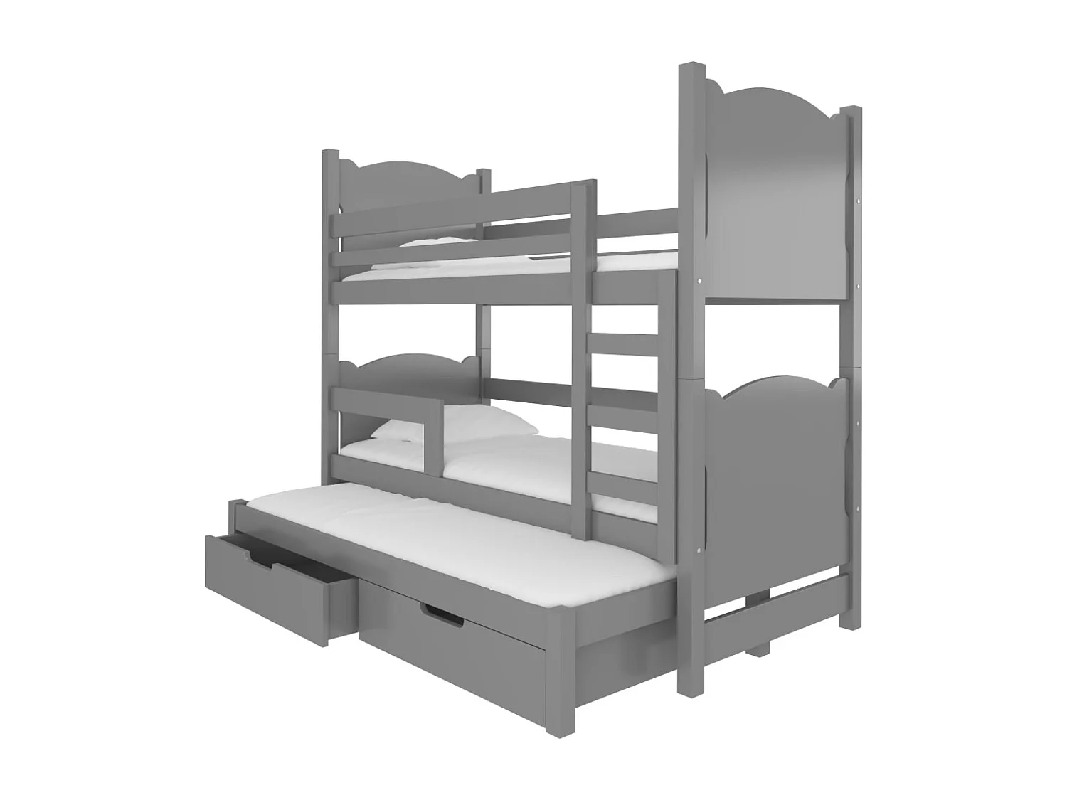 Bett Letus Premium (80x180)/Matratze inklusive/grau