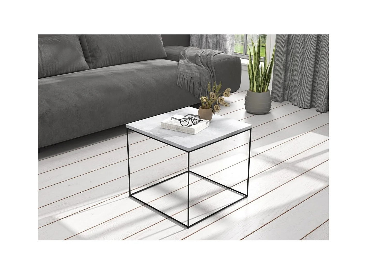 Couchtisch Alina/Sperrholz/Metall/Grau