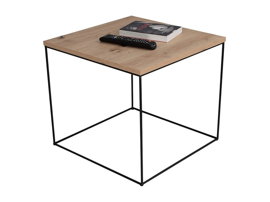 Table basse Alina/Contreplaqué/Métal/Brun foncé