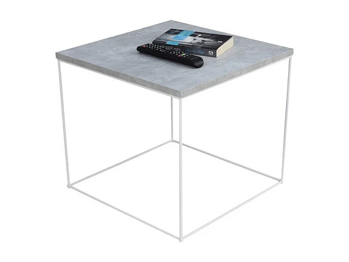 Table basse Alina Lux/Contreplaqué/Métal/Grise