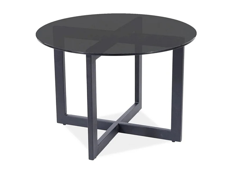 Table basse Almeria B/Verre/Métal/Noir