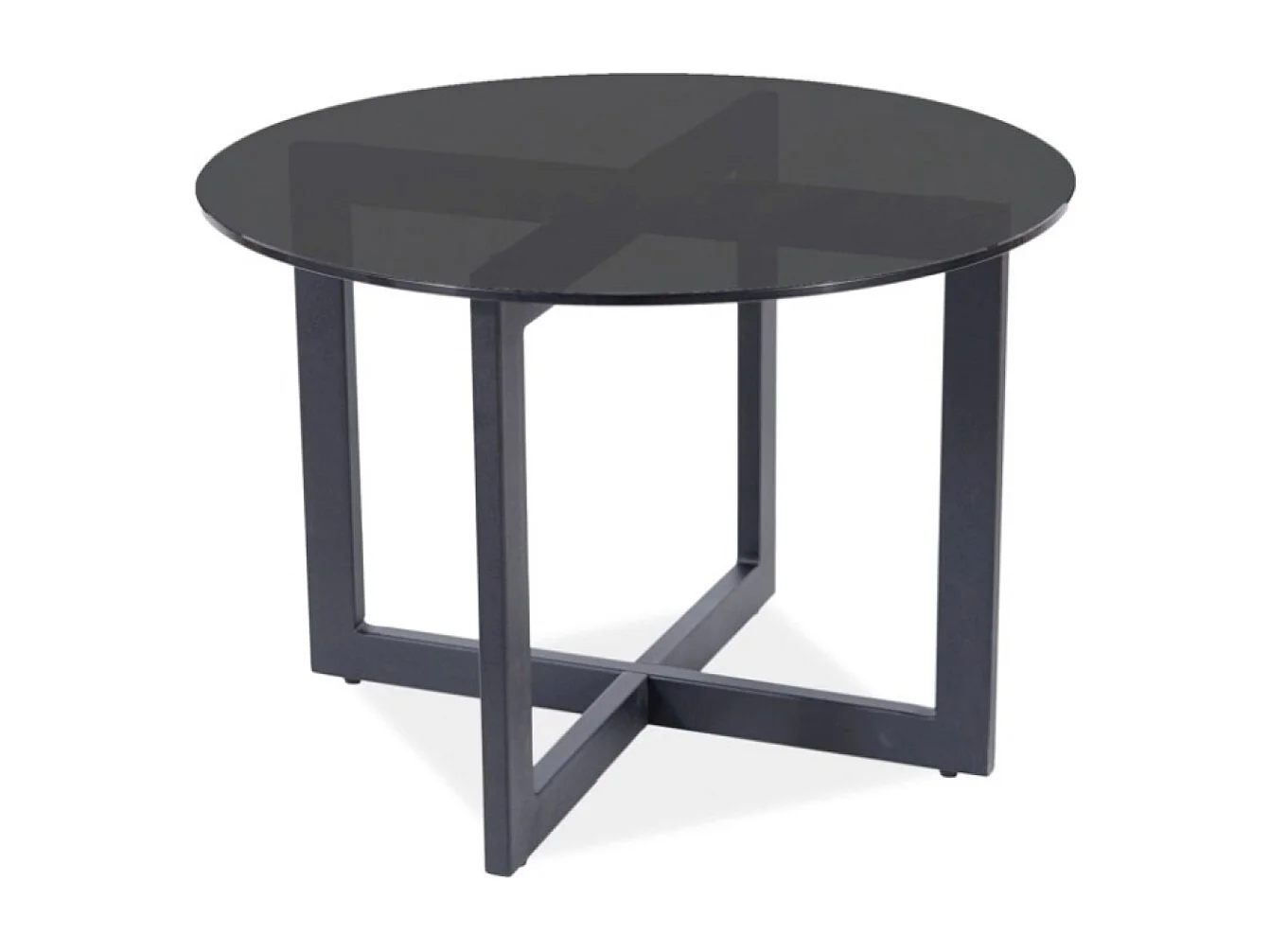 Tavolino da caffè Almeria B/Vetro/Metallo/Nero