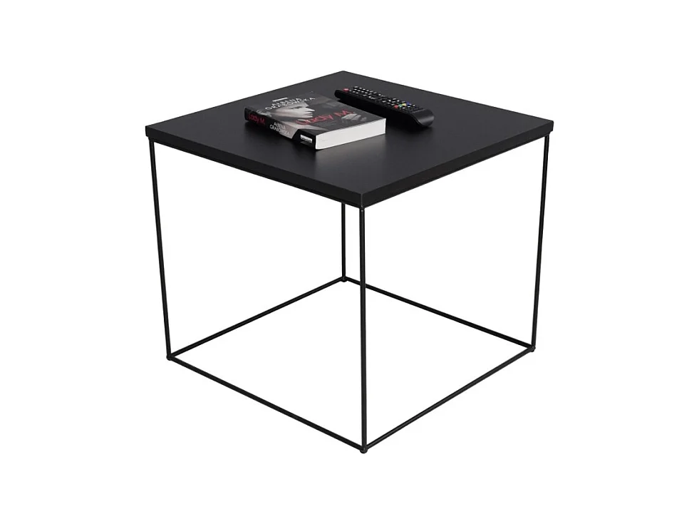 Table basse Alina/Contreplaqué/Métal/Noire