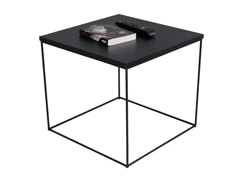 Table basse Alina/Contreplaqué/Métal/Noire