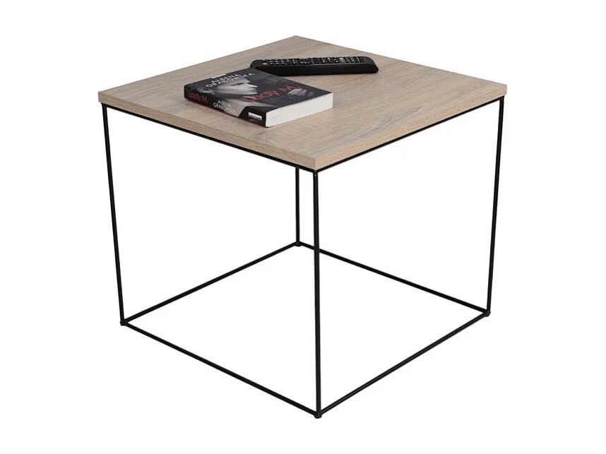 Table basse Alina/Contreplaqué/Métal/Brun