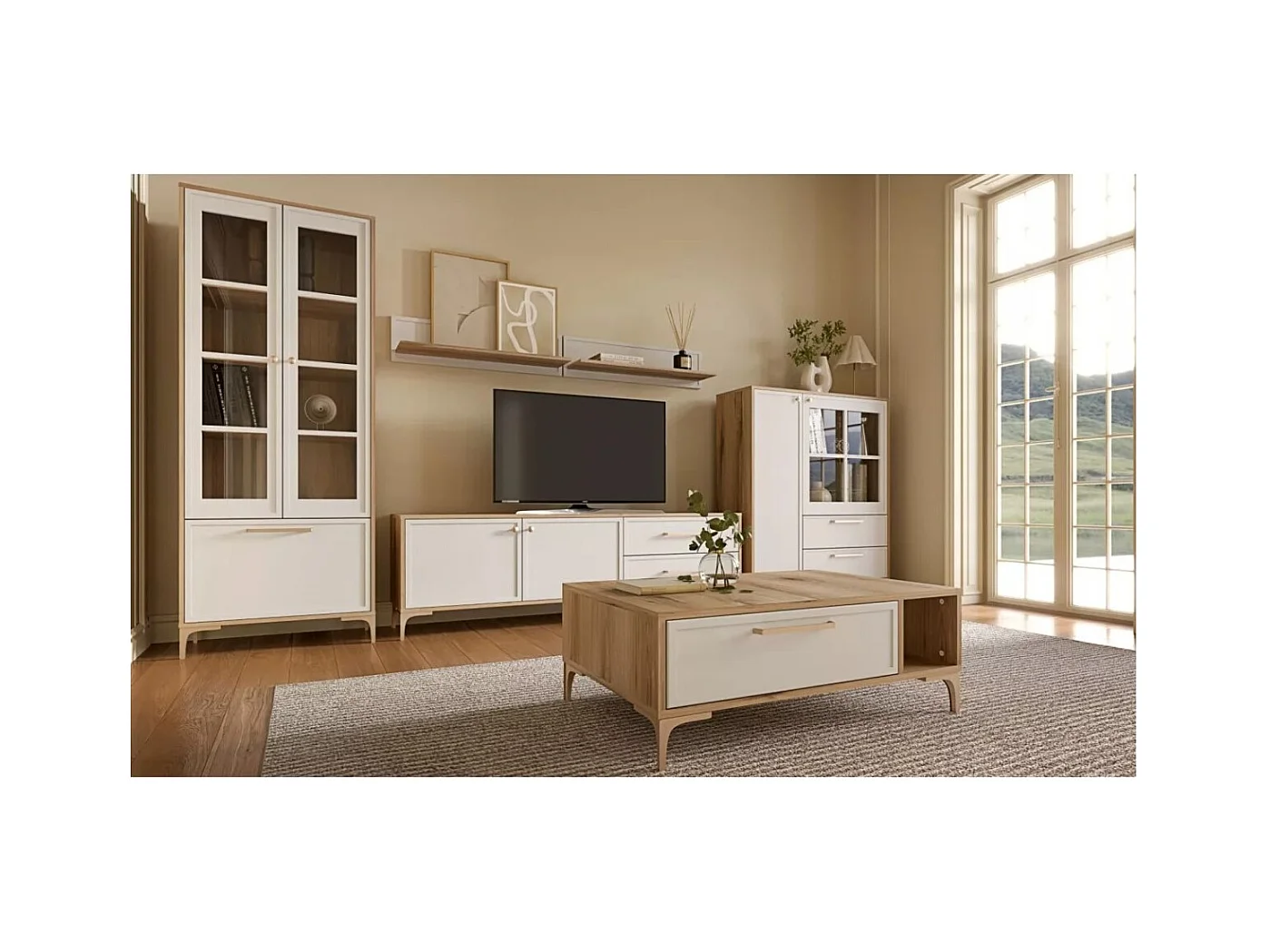 Couchtisch Alba/Sperrholz/Metall/Weiß&Braun