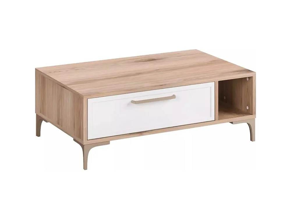 Couchtisch Alba/Sperrholz/Metall/Weiß&Braun