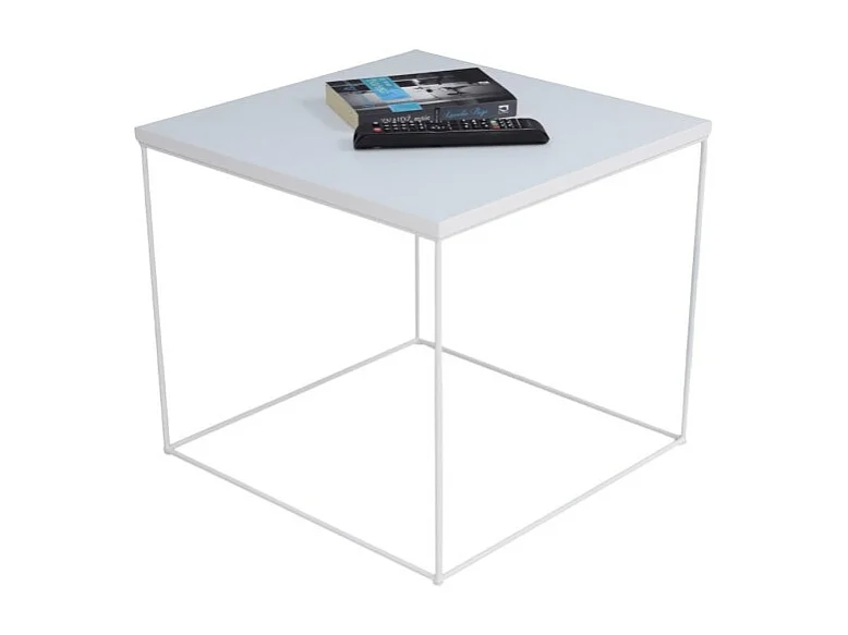 Table basse Alina Lux/Contreplaqué/Métal/Blanc