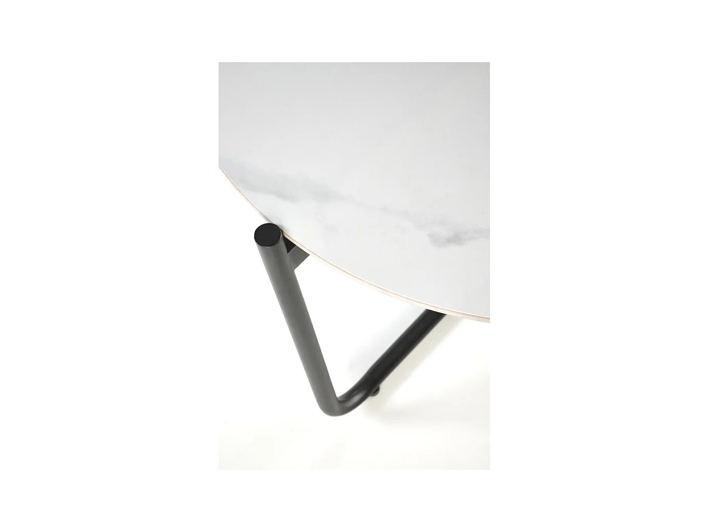 Tavolino Acuna/Effetto marmo/Metallo/Bianco