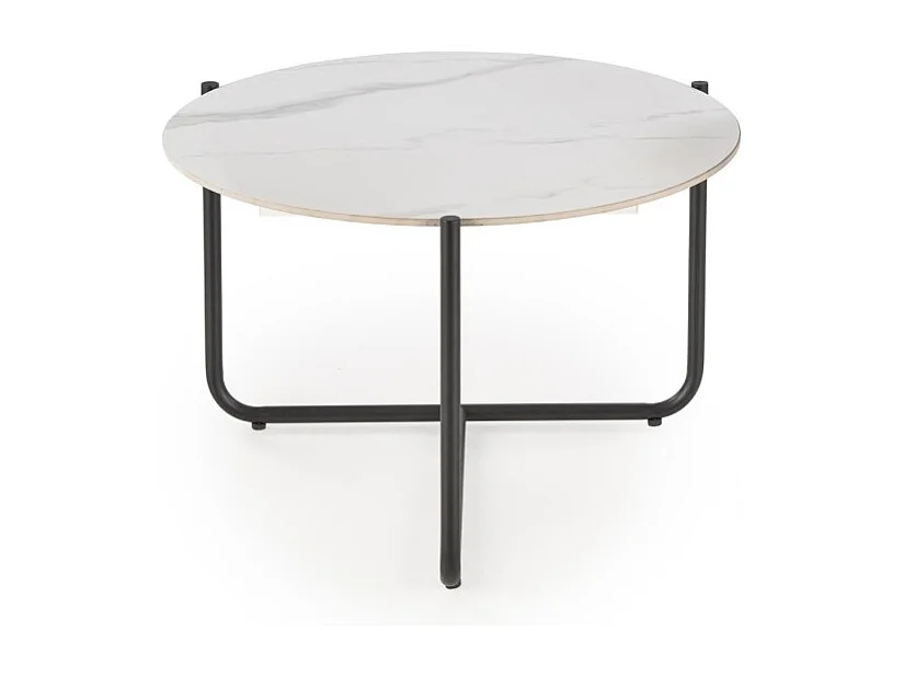 Table basse Acuna/Effet marbre/Métal/Blanc