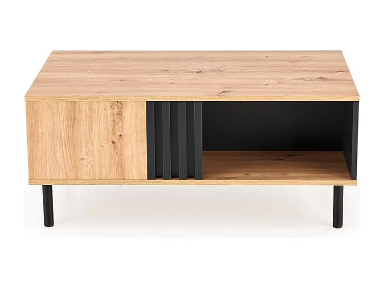 Tavolino Sonia/Mobile laminato rotondo/Metallo/Marrone&Nero