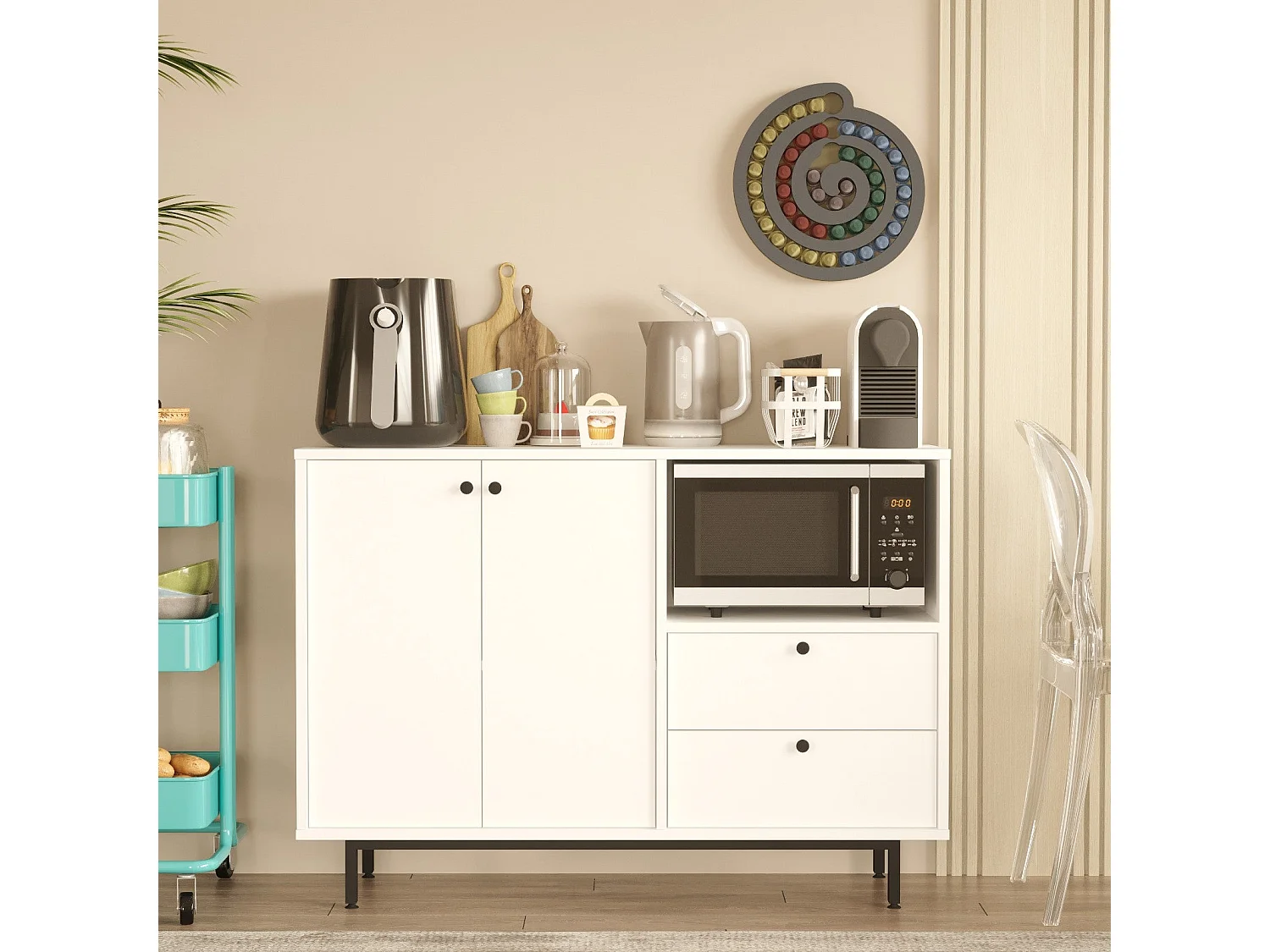 Armário Multiusos 'Toledo' Branco - Design Moderno e Funcional 120x85x35.5cm