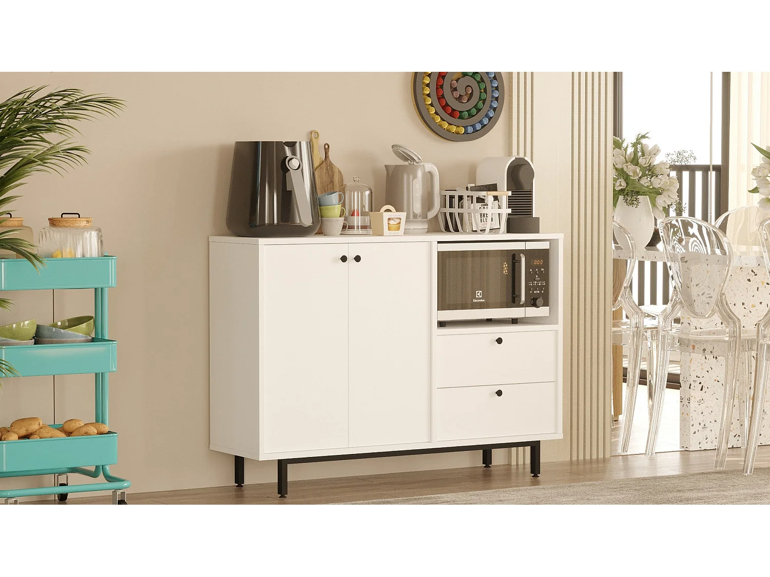 Armário Multiusos 'Toledo' Branco - Design Moderno e Funcional 120x85x35.5cm