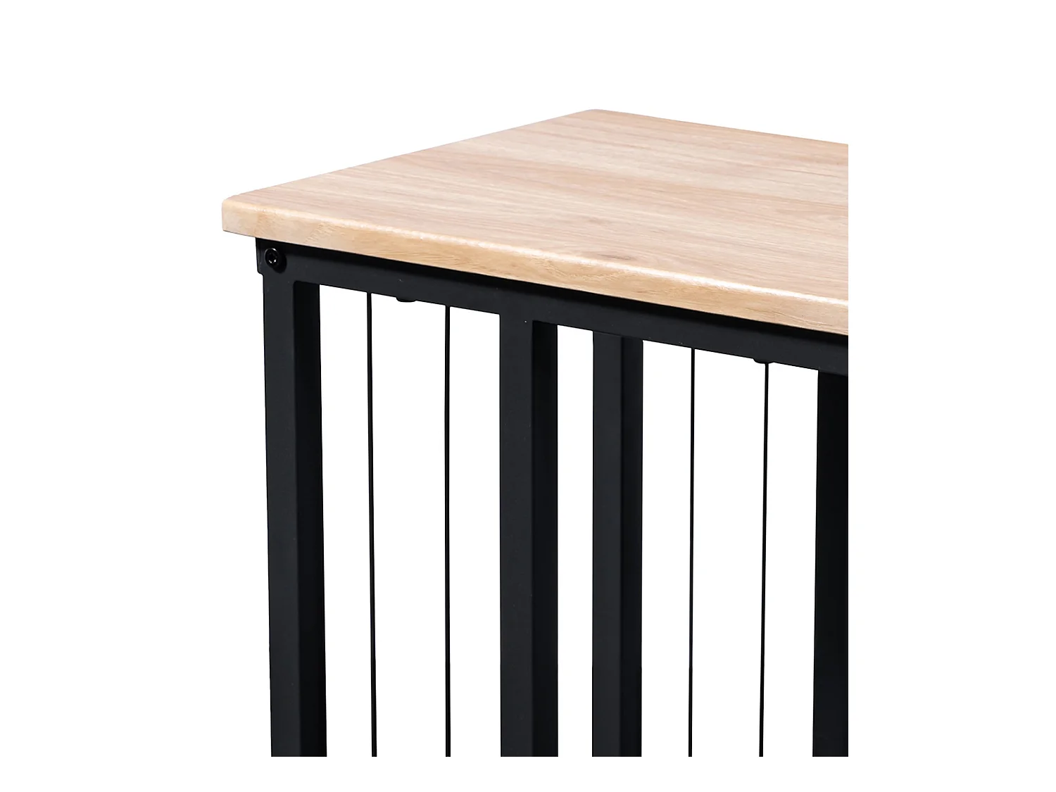 Mesa auxiliar de 50x40x30 cm con tapa de MDF en beige y estructura metálica negra Aruba