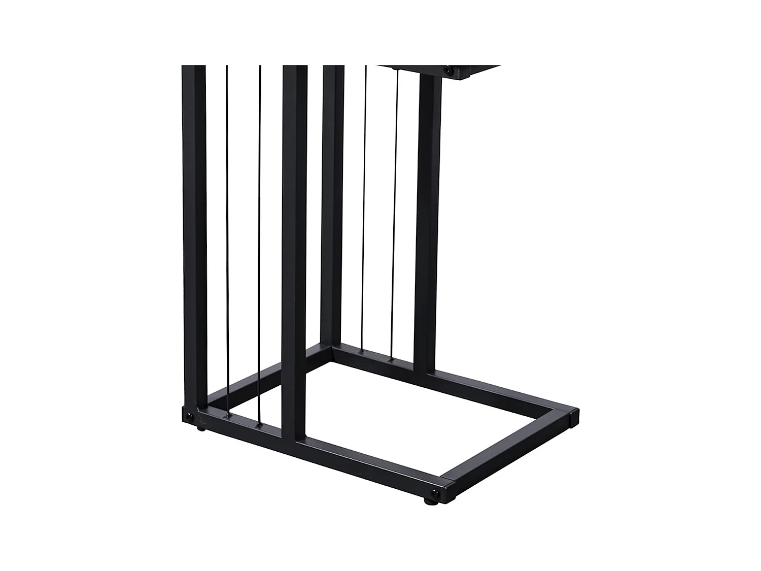 Mesa auxiliar de 50x40x30 cm con tapa de MDF en beige y estructura metálica negra Aruba