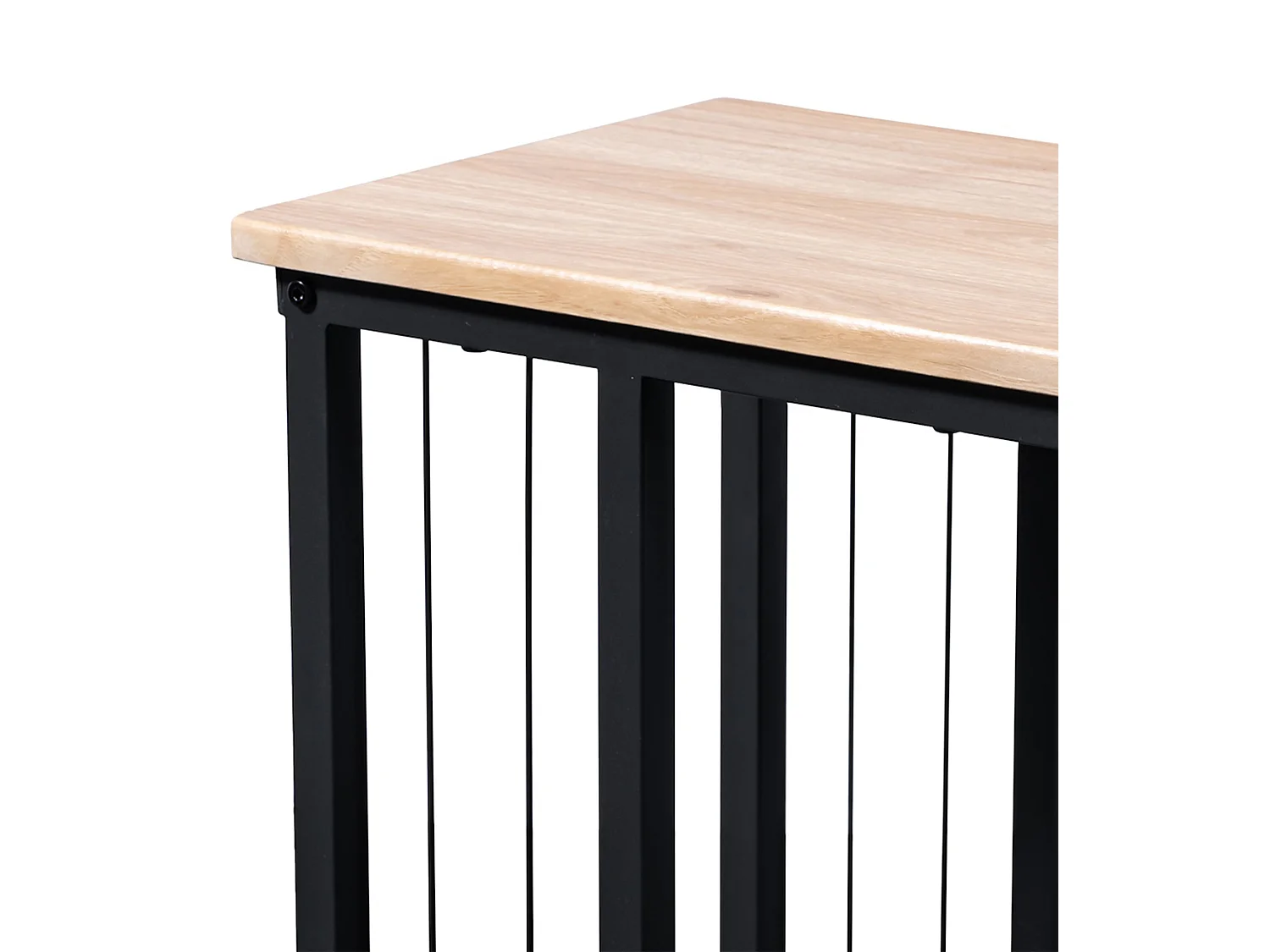 Mesa auxiliar de 50x40x30 cm con tapa de MDF en beige y estructura metálica negra Aruba