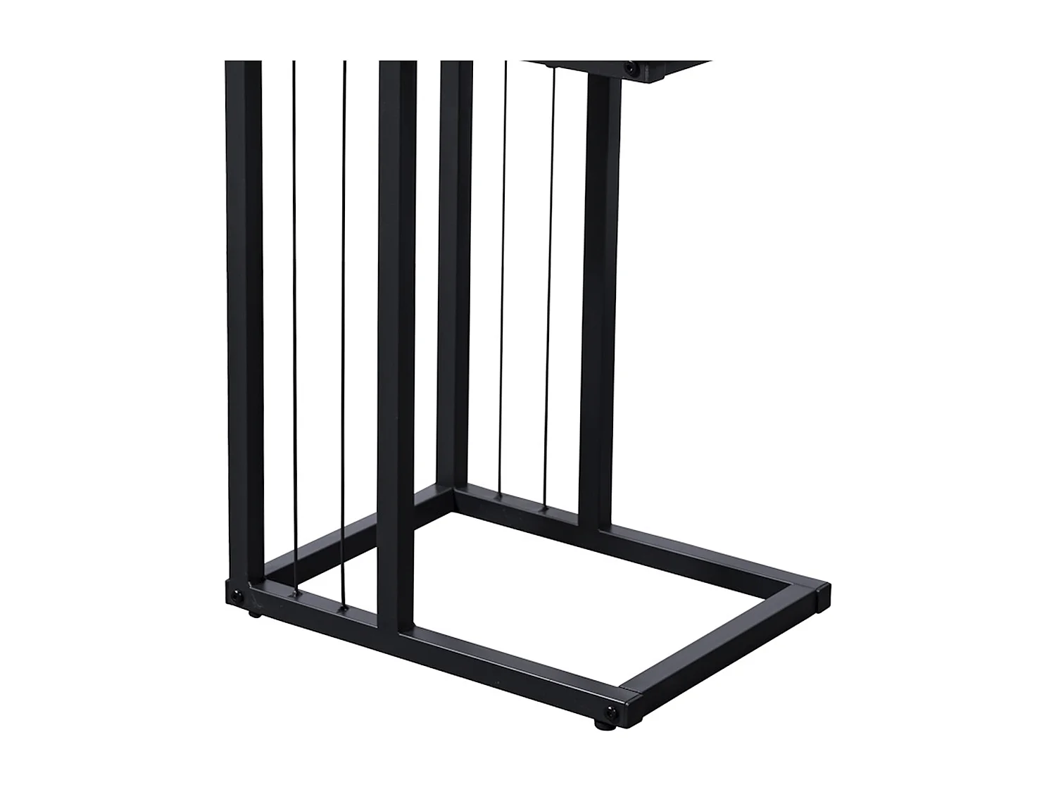 Mesa auxiliar de 50x40x30 cm con tapa de MDF en beige y estructura metálica negra Aruba