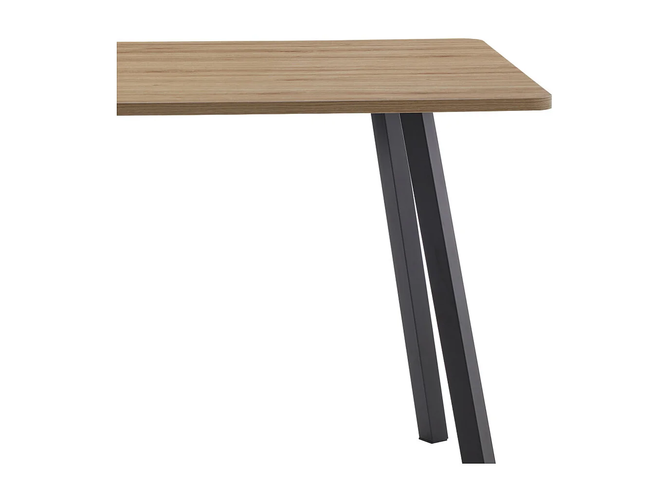 Mesa de comedor de 75x120x80 cm con tapa de melamina en color marrón y patas negras Emma