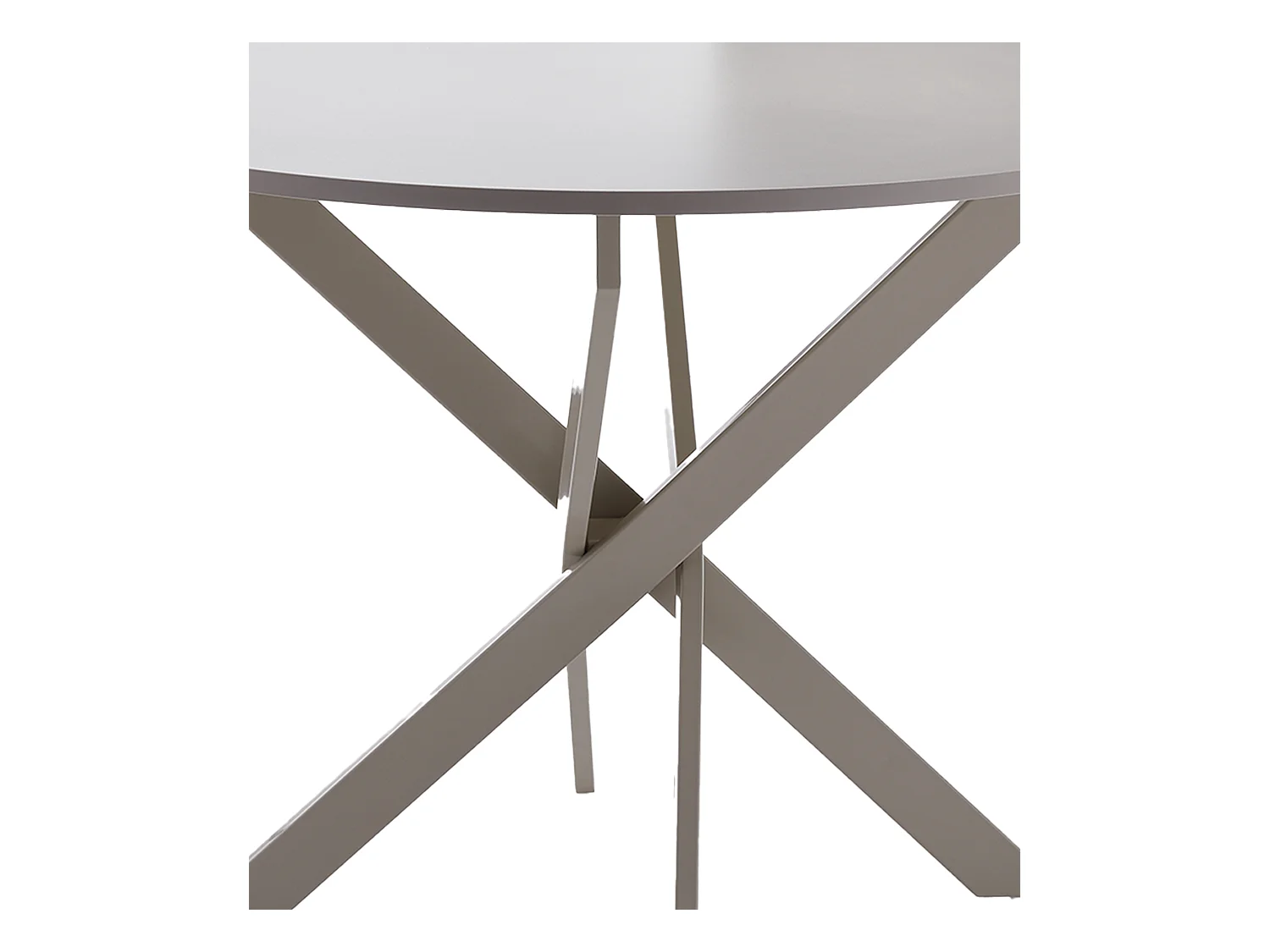 Mesa redonda de 75x120x120 cm con tapa de melamina y patas metálicas en color crema Blake