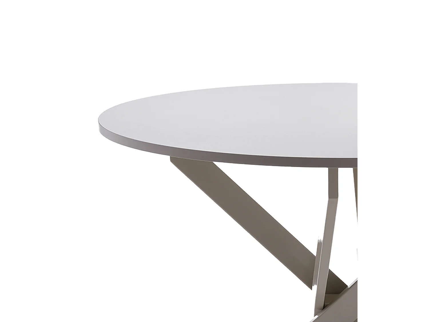 Mesa redonda de 75x120x120 cm con tapa de melamina y patas metálicas en color crema Blake