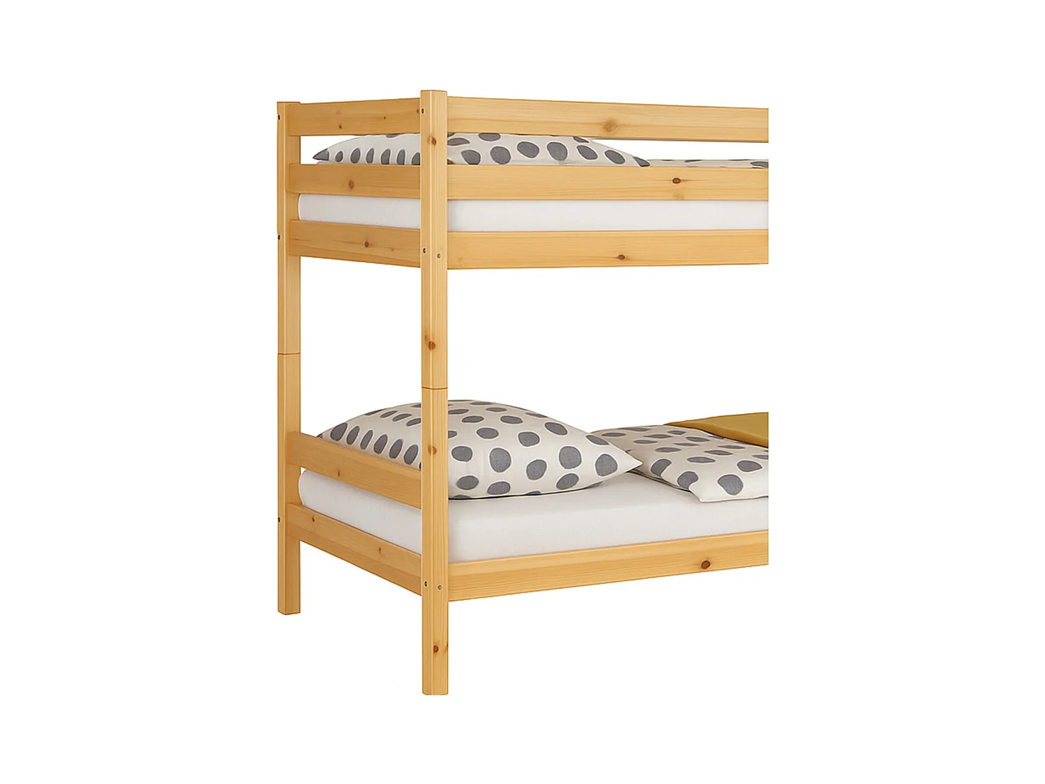 Litera de 140x97x207 cm de madera maciza de pino convertible en 2 camas en beige Martu