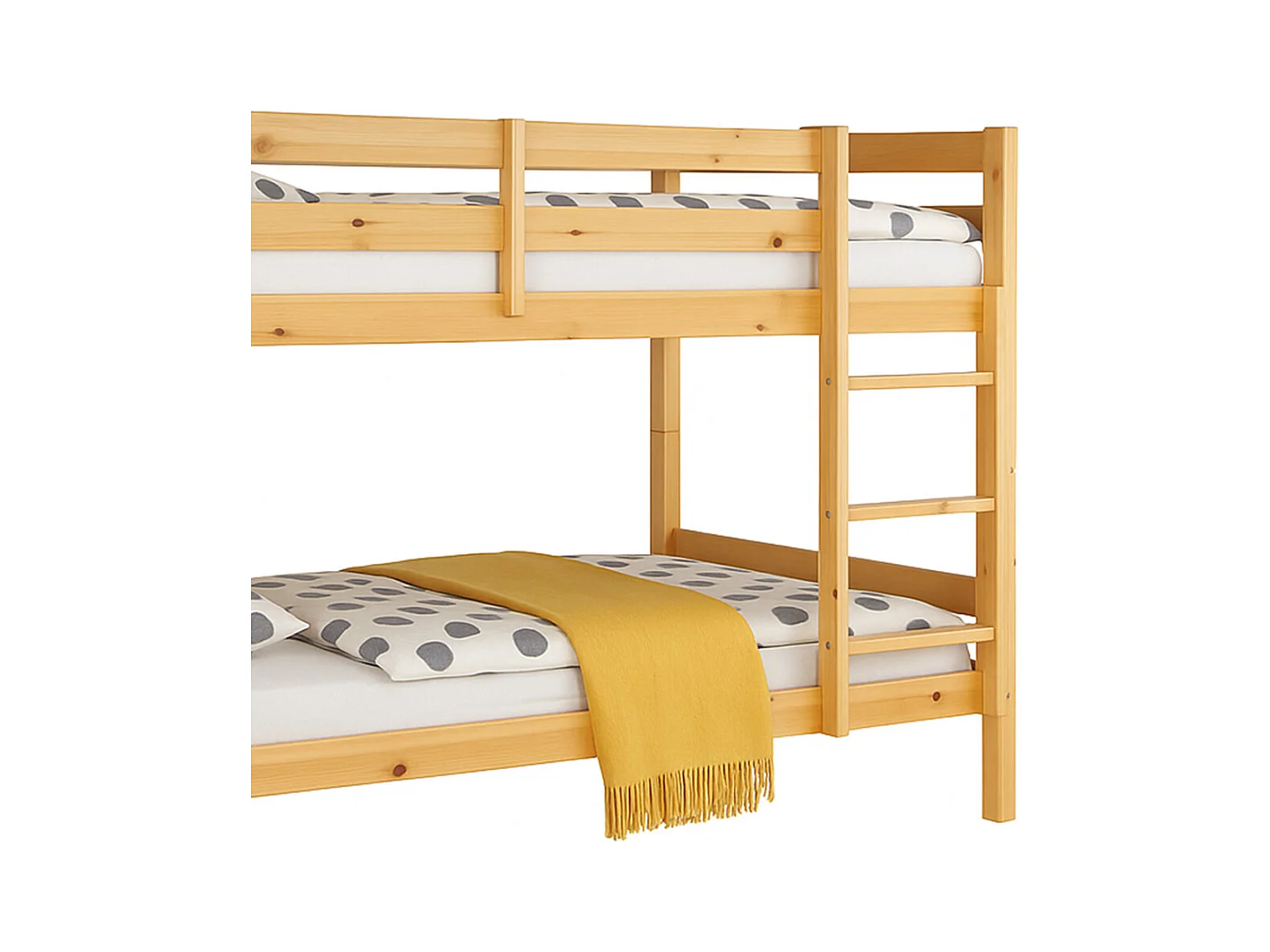 Litera de 140x97x207 cm de madera maciza de pino convertible en 2 camas en beige Martu