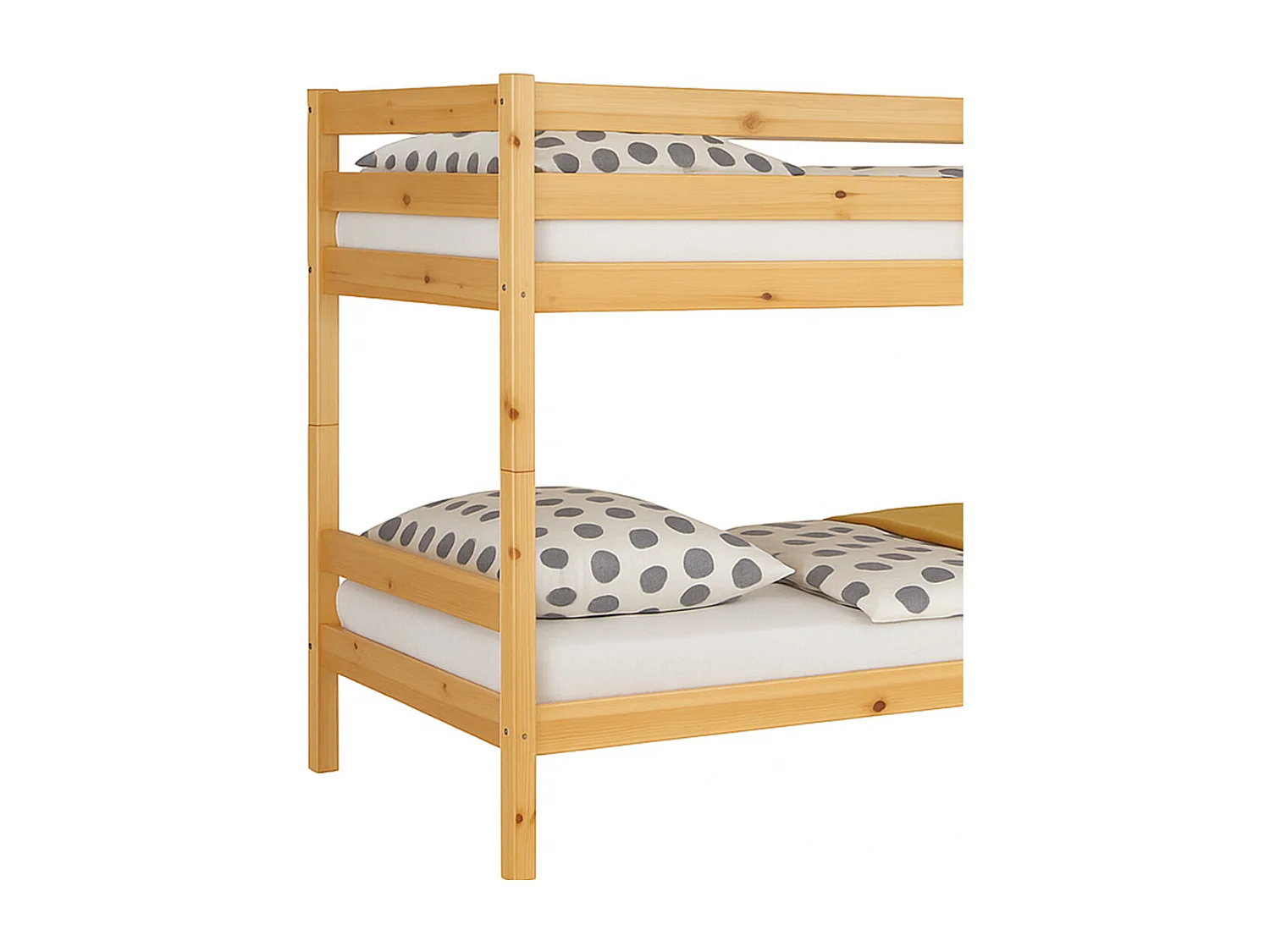 Litera de 140x97x207 cm de madera maciza de pino convertible en 2 camas en beige Martu