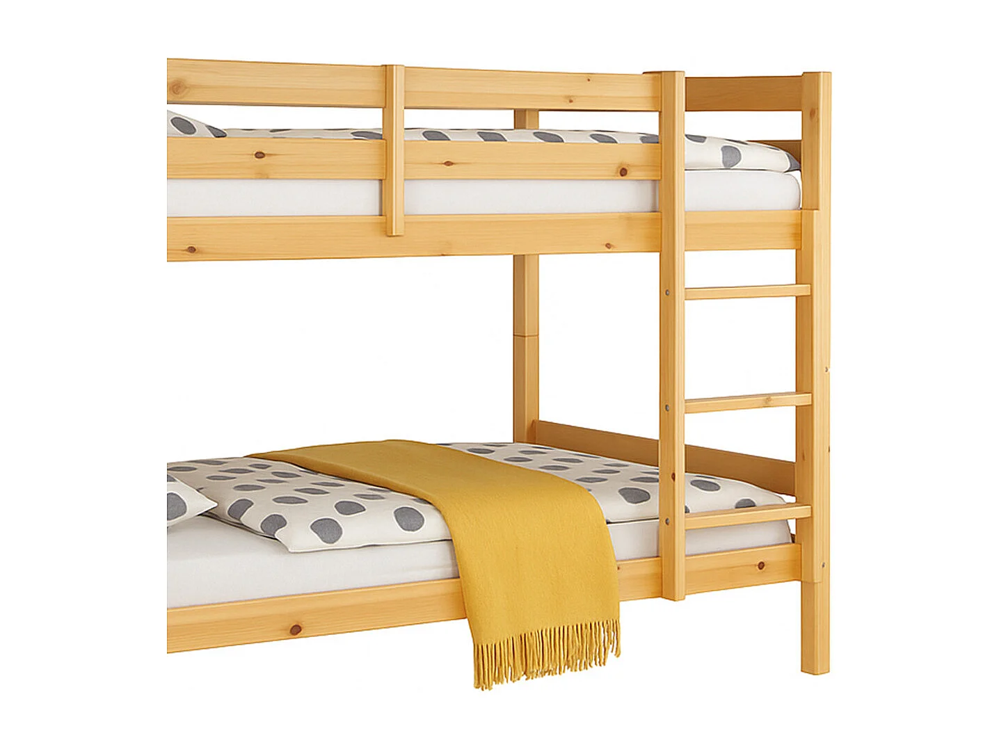 Litera de 140x97x207 cm de madera maciza de pino convertible en 2 camas en beige Martu