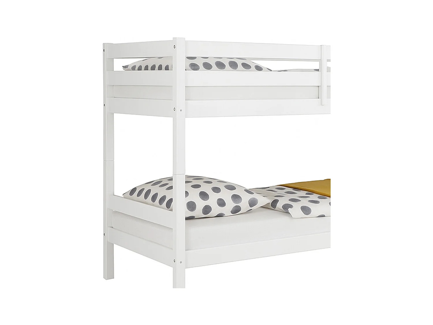 Litera de 140x97x207 cm de madera maciza de pino convertible en 2 camas en blanco Martu