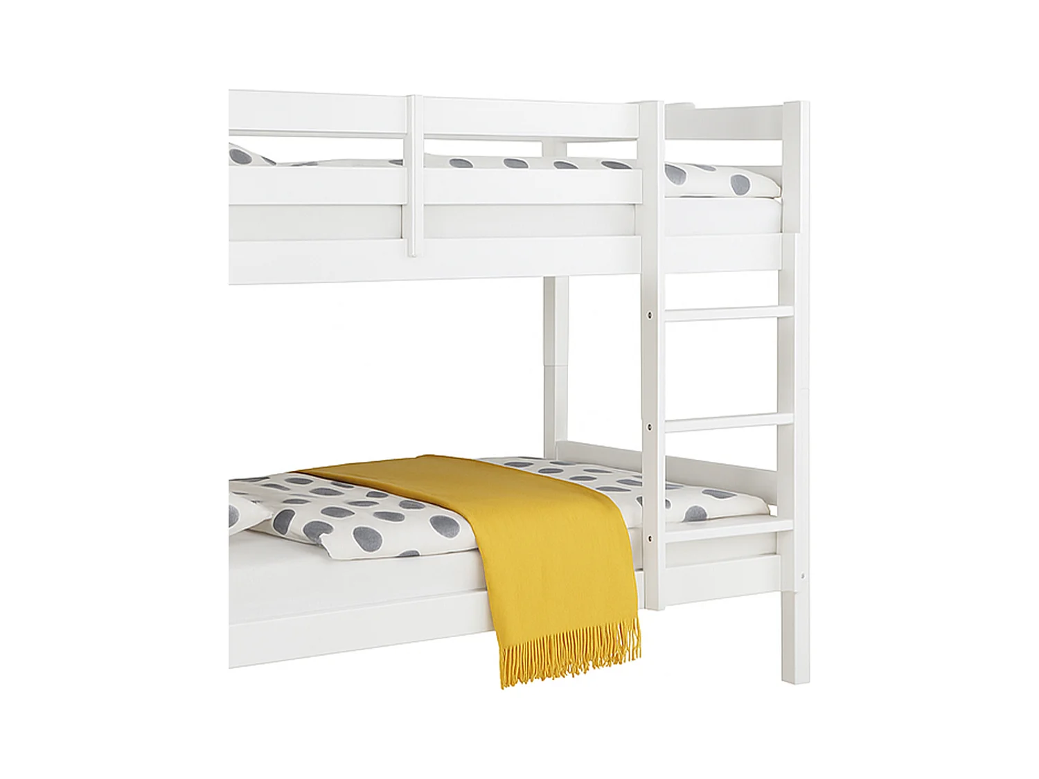 Litera de 140x97x207 cm de madera maciza de pino convertible en 2 camas en blanco Martu