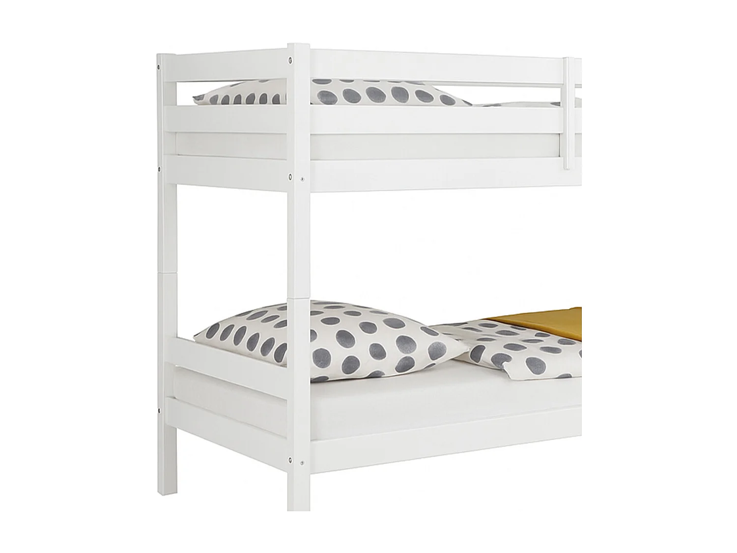 Litera de 140x97x207 cm de madera maciza de pino convertible en 2 camas en blanco Martu