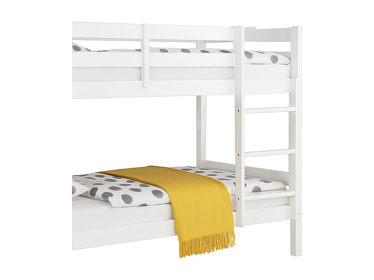 Litera de 140x97x207 cm de madera maciza de pino convertible en 2 camas en blanco Martu