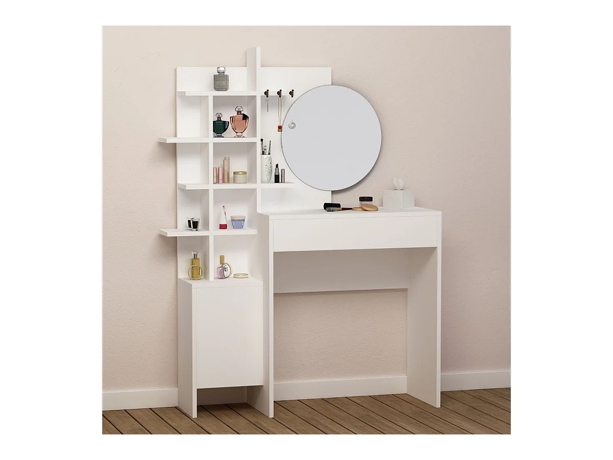 Coiffeuse 10 étagères 1 porte H151 cm - MUP