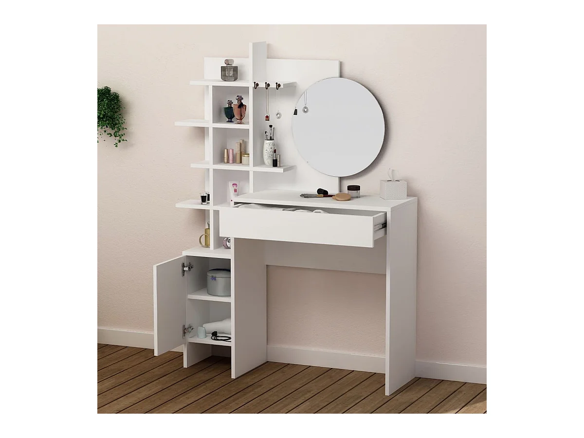 Coiffeuse 10 étagères 1 porte H151 cm - MUP