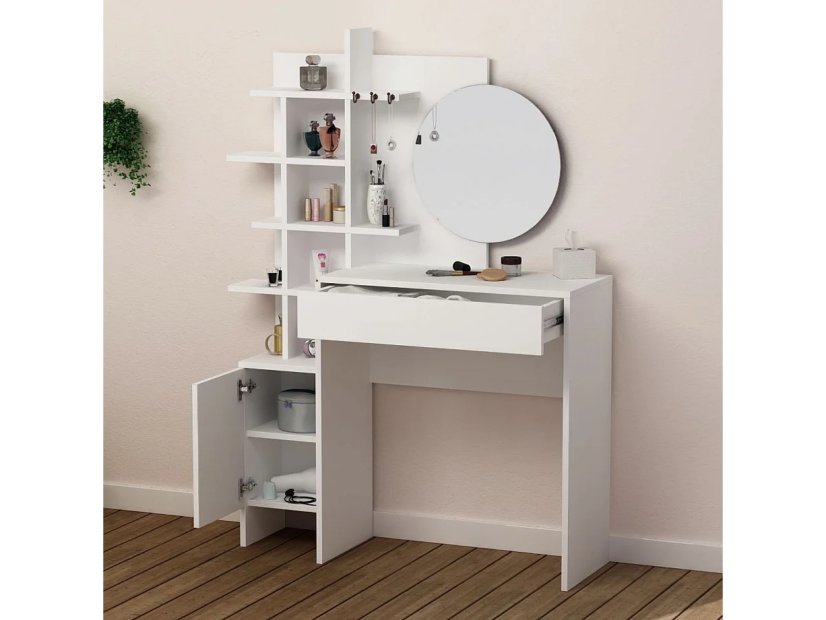 Coiffeuse 10 étagères 1 porte H151 cm - MUP