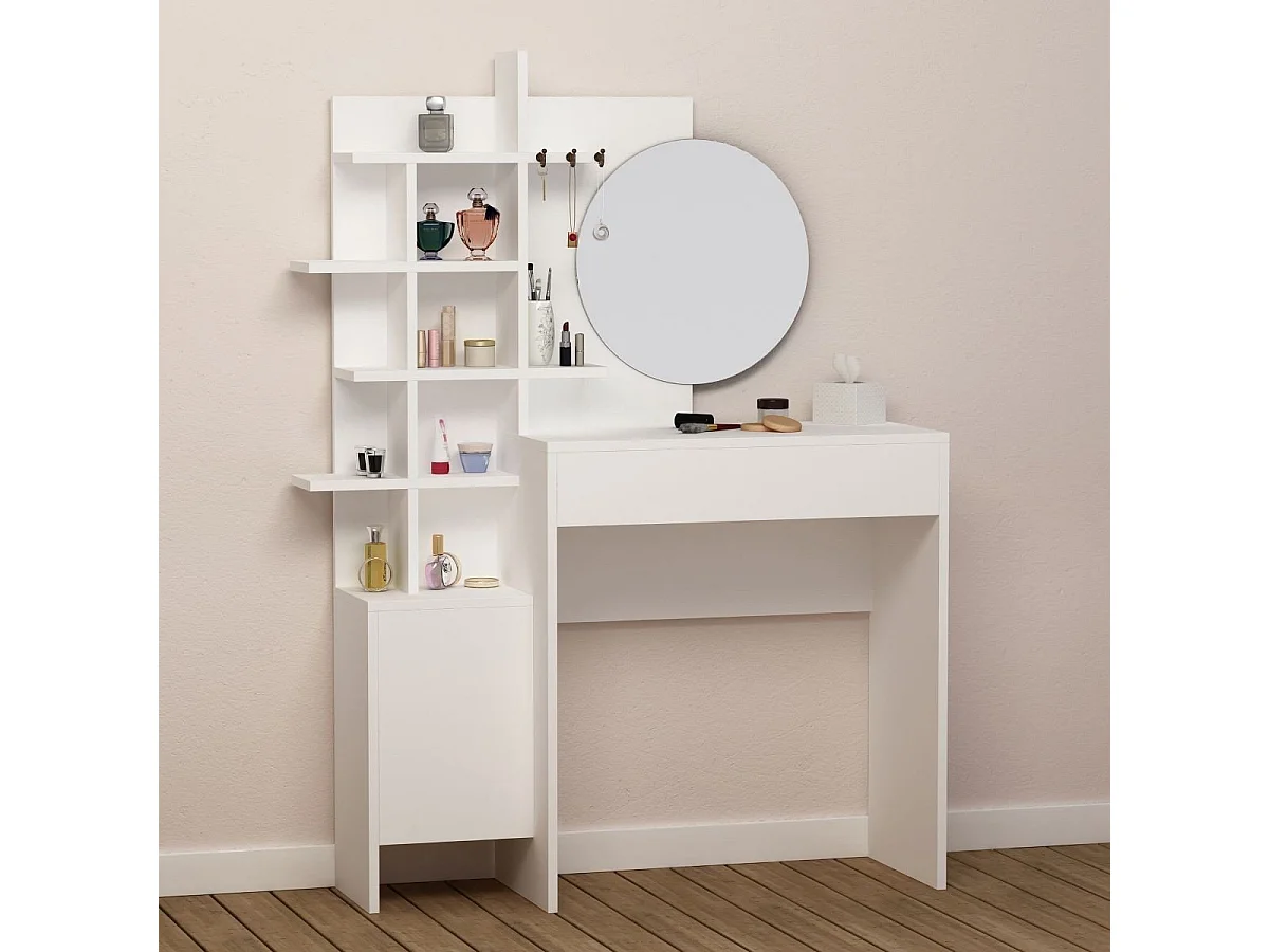 Toaletka z 10 półkami i 1 drzwiami H151 cm - MUP