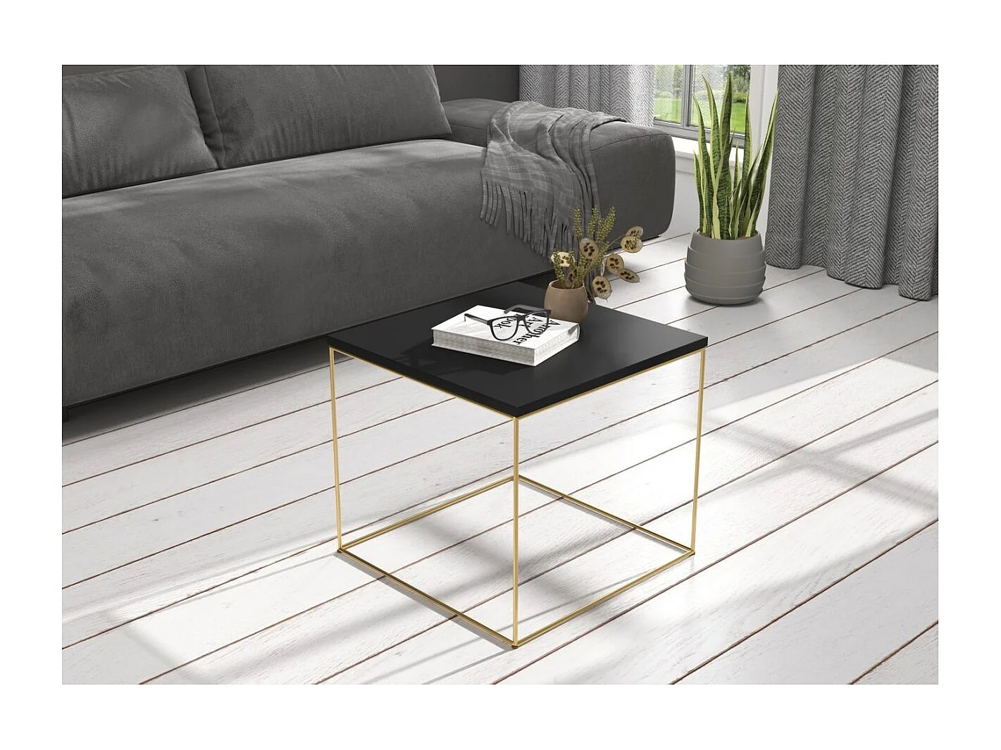 Table basse Alina Premium/Contreplaqué/Métal/Noire