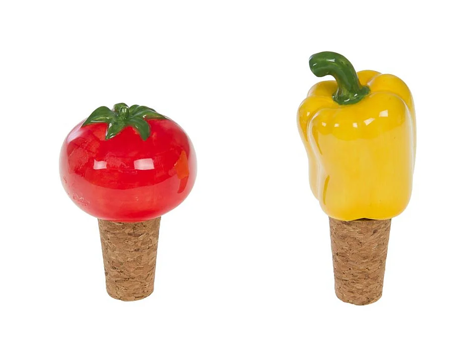 Coffret de 2 bouchons déco légumes