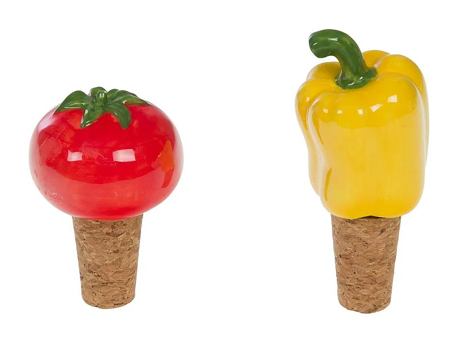 Coffret de 2 bouchons déco légumes