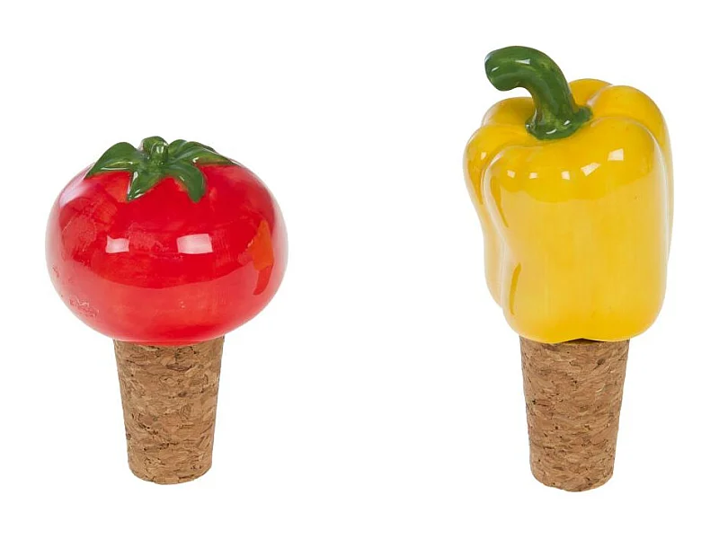 Coffret de 2 bouchons déco légumes