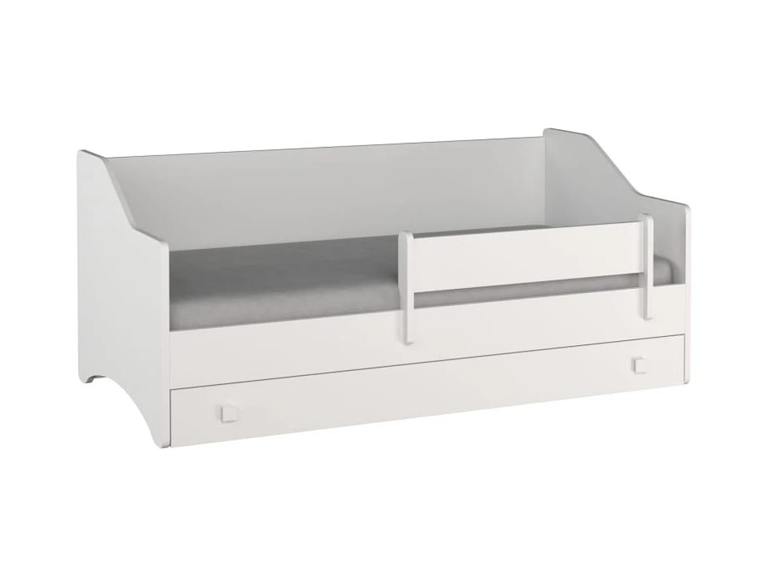 Lit Leoni (80x160)/matelas inclus/blanc