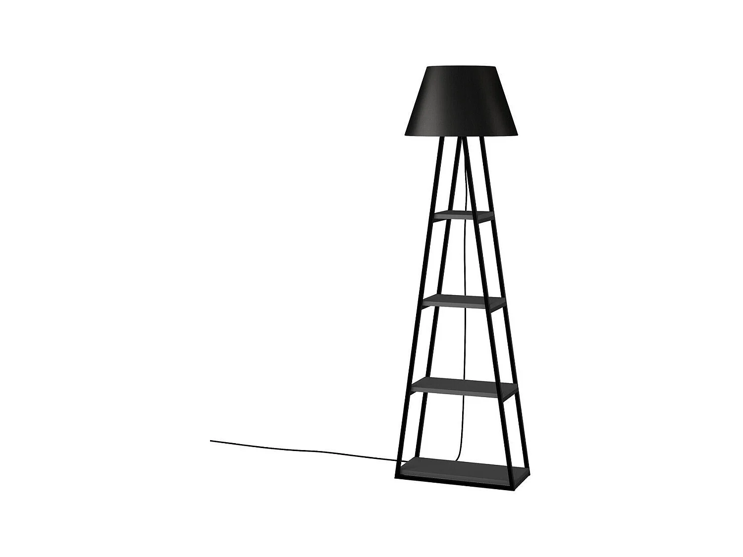 Candeeiro de Pé Pal – Design Boho Industrial em Antracite e Preto – Dimensões 50x22x165 cm