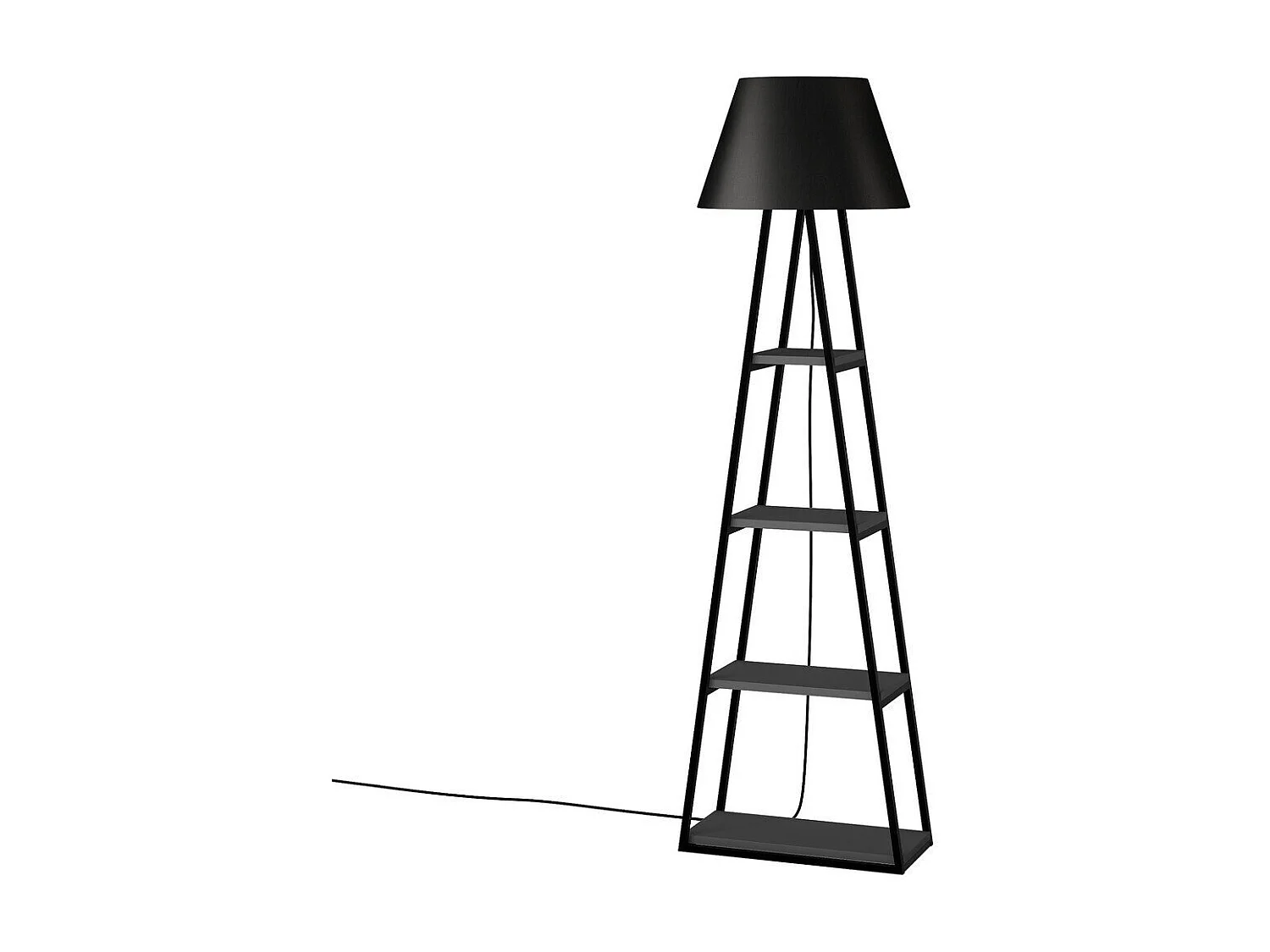 Candeeiro de Pé Pal – Design Boho Industrial em Antracite e Preto – Dimensões 50x22x165 cm