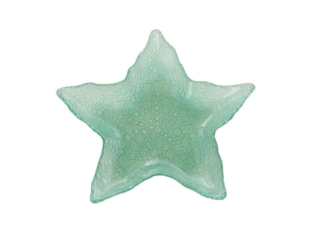 Plat étoile de mer bleu 28 cm