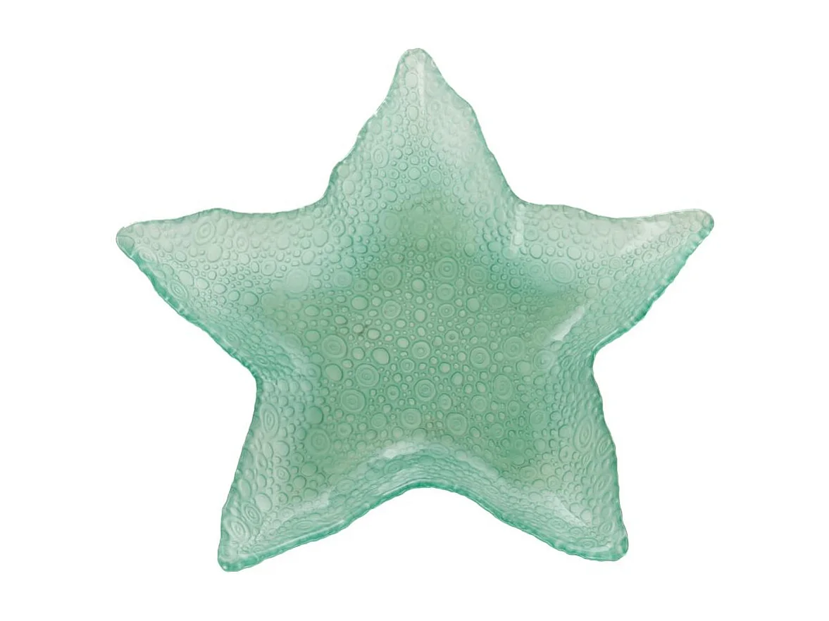 Plat étoile de mer bleu 28 cm