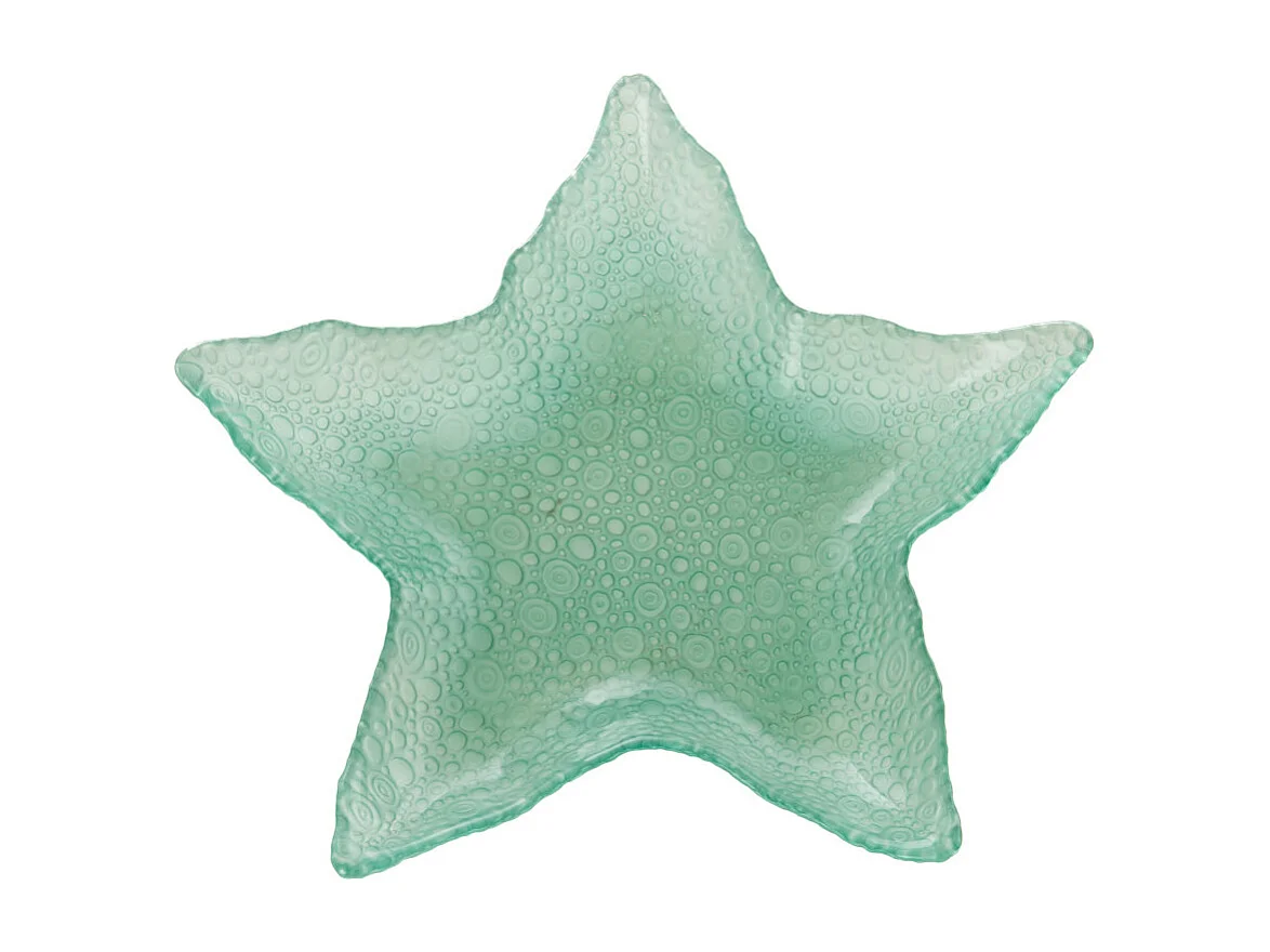 Plat étoile de mer bleu 28 cm