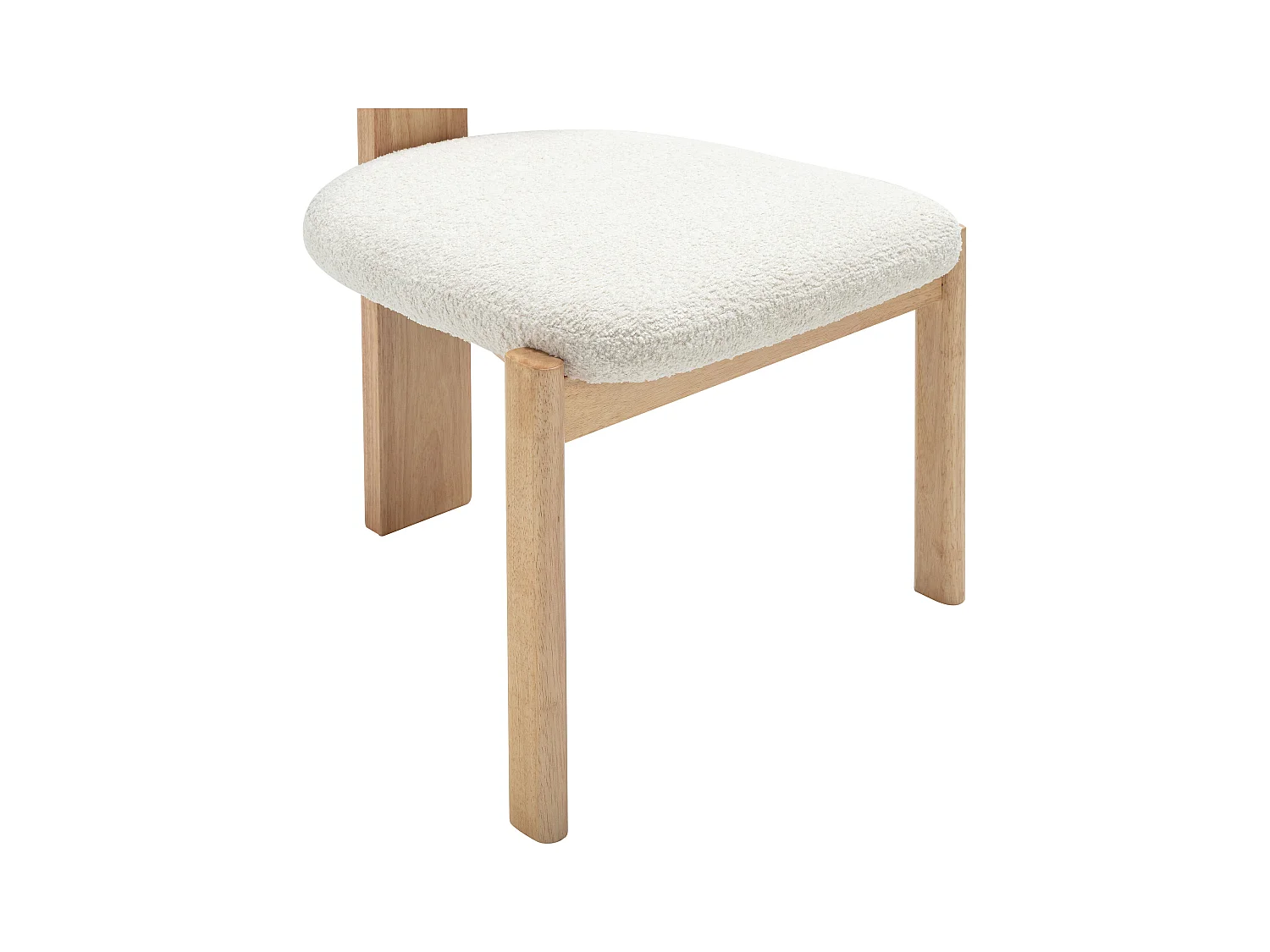 Set om 6 stolar i bouclé-tyg och gummitträd - Vit - WILANA