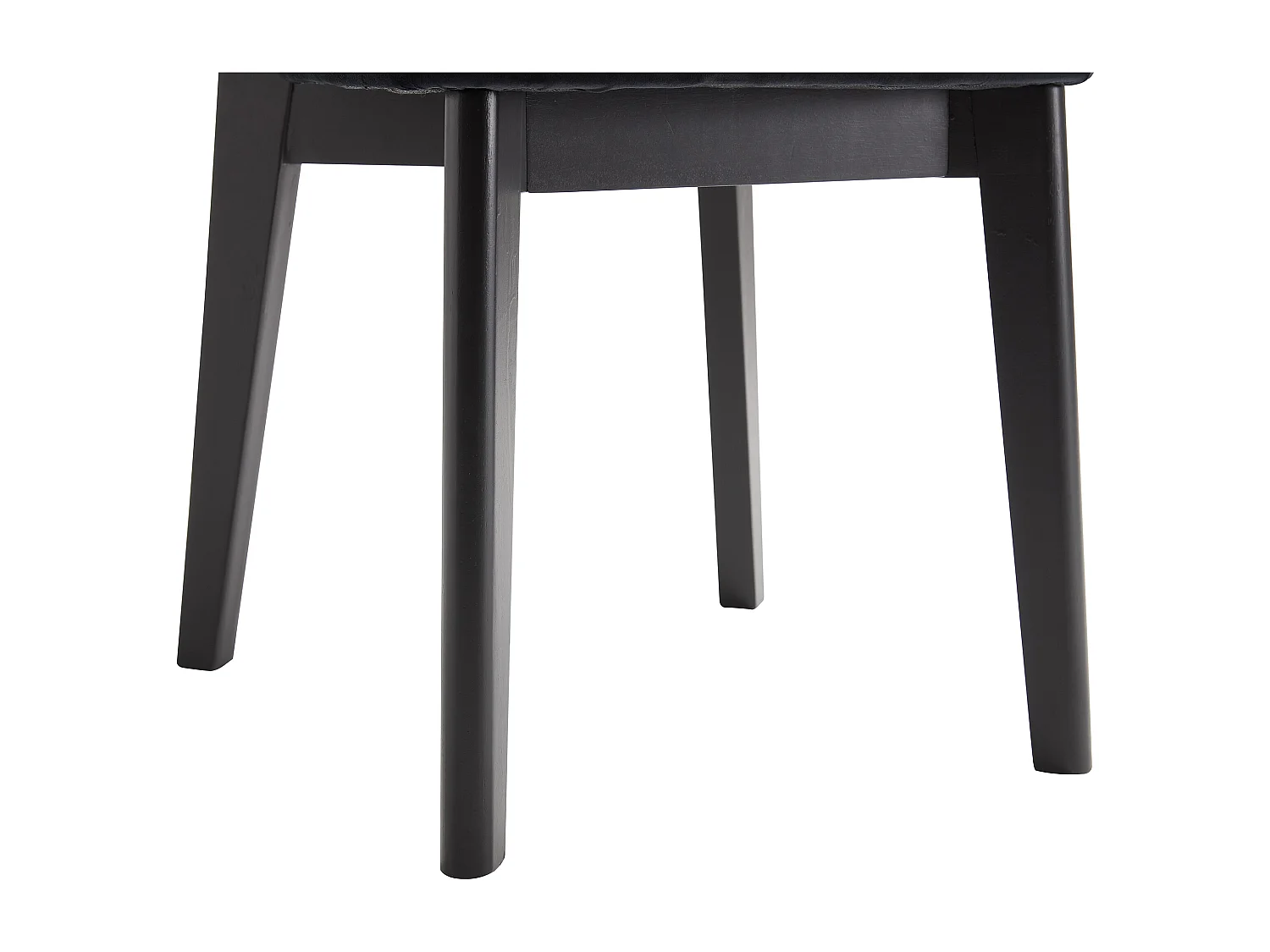 Sæt med 6 fløjlsortkamkso ræssfarvede fløjlsrattan-effekt og heveawodevare - Sort - CALENYA