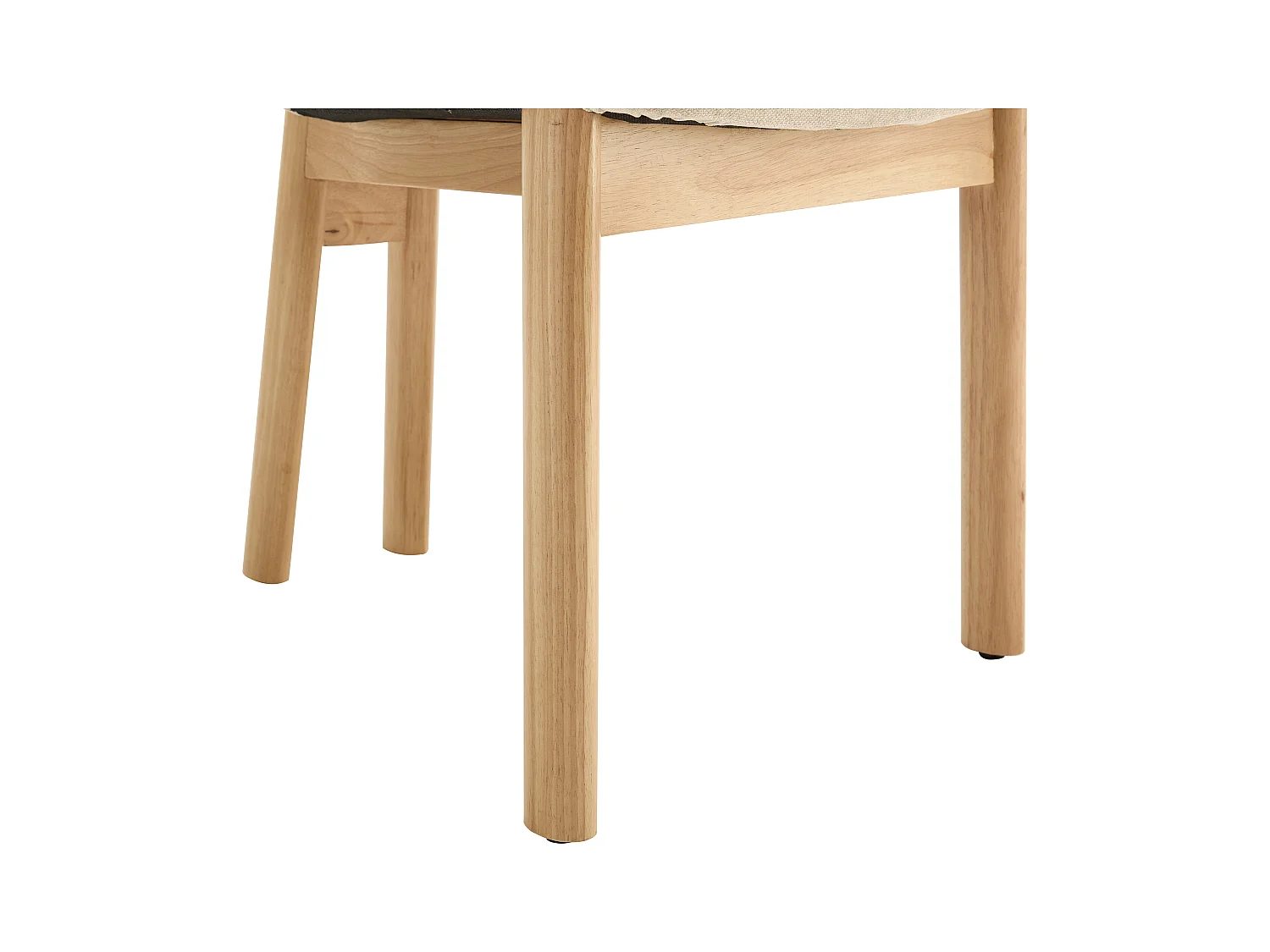 Set med 6 stolar i tyg och gummiträ - Beige - FALDRA